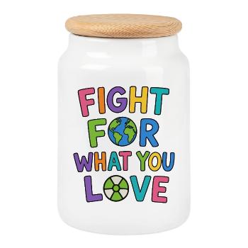 Fight for what you love Nuclear power Future - Cookie Jar with Wooden Lid - white - Front