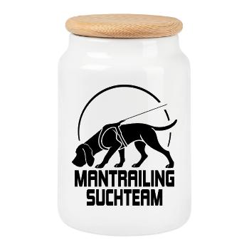 Bloodhound Mantrailing Suchteam Hunde Wilsigns - Keksdose mit Holzdeckel - Weiß - Vorne