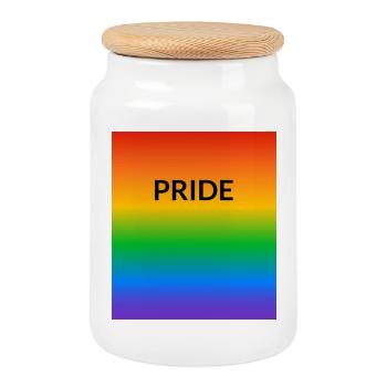 Fierté Arc-en-ciel LGBTQ - Boîte à biscuits avec couvercle en bois - blanc - Devant