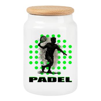 Padel - Keksdose mit Holzdeckel - Weiß - Vorne