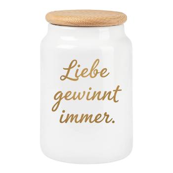 L’amour gagne toujours en disant la fierté des droits humains - Boîte à biscuits avec couvercle en bois - blanc - Devant