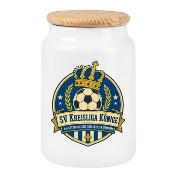 SV Kreisliga Könige - Keksdose mit Holzdeckel - Weiß - Vorne