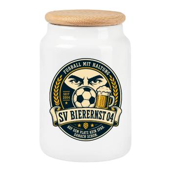 SV Bierernst 04 - Keksdose mit Holzdeckel - Weiß - Vorne