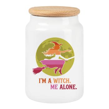 Pride Month LGBT - I'm a Witch. Leave Me Alone - Cookie Jar with Wooden Lid - white - Front