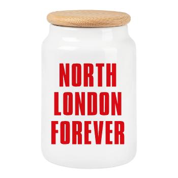 North London pour toujours - Boîte à biscuits avec couvercle en bois - blanc - Devant
