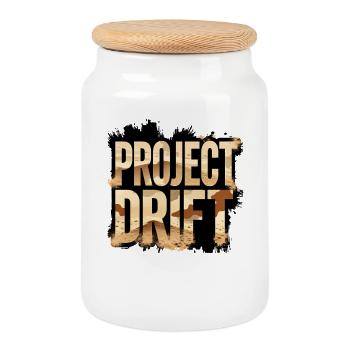 Project Drift Camouflage Racing Statement - Cookie Jar with Wooden Lid - white - Front