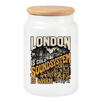Soundsystem Culture London - Keksdose mit Holzdeckel - Weiß - Vorne