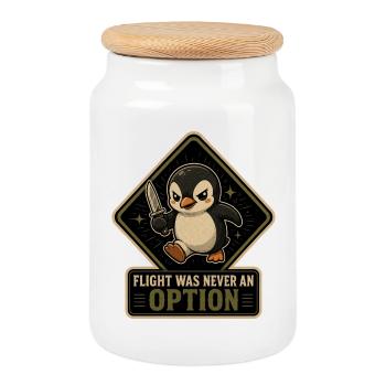 Le vol n’a jamais été une option - Brave Penguin Knife - Boîte à biscuits avec couvercle en bois - blanc - Devant
