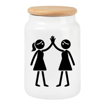 Freundschaft Mädels Beste Freundin - Keksdose mit Holzdeckel - Weiß - Vorne