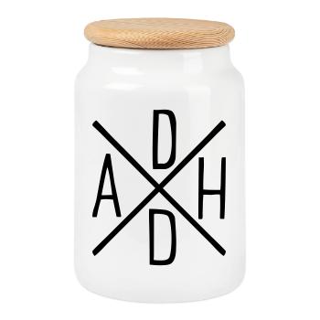ADHD - Cookie Jar with Wooden Lid - white - Front