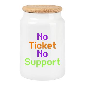 No Ticket No Support Informatiker IT Administrator - Keksdose mit Holzdeckel - Weiß - Vorne