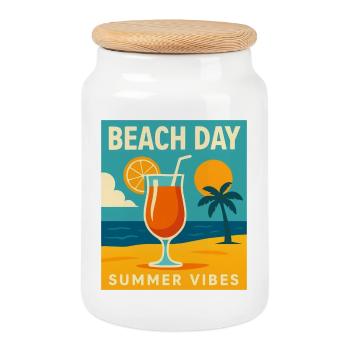 Summer Vibes - Keksdose mit Holzdeckel - Weiß - Vorne