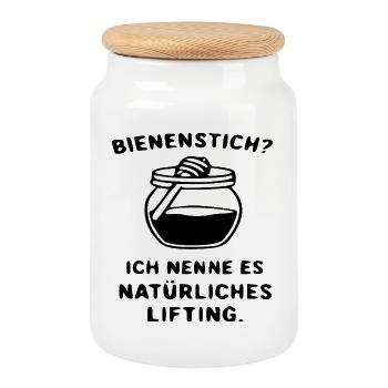 Camping unter den Sternen – Natur & Outdoor Abente - Keksdose mit Holzdeckel - Weiß - Vorne