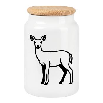 Club de chasse de chasseurs de silhouettes de cerfs Forêt forestière - Boîte à biscuits avec couvercle en bois - blanc - Devant