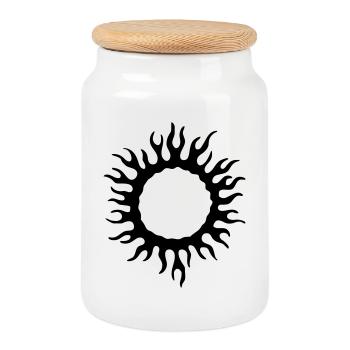 Flame circuit - Cookie Jar with Wooden Lid - white - Front