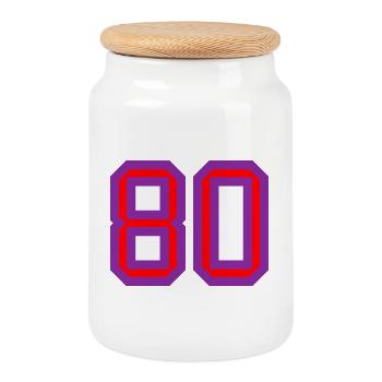 80. 80 ANS. 80e ANNIVERSAIRE. ANNIVERSAIRE 80 ANS. - Boîte à biscuits avec couvercle en bois - blanc - Devant