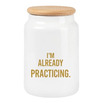 Retirement? I'm already practicing. - Cookie Jar with Wooden Lid - white - Front