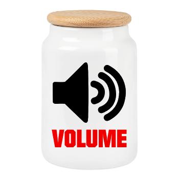 speaker volume - Cookie Jar with Wooden Lid - white - Front