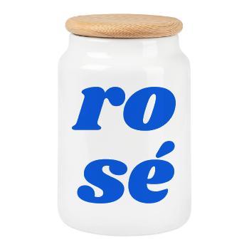 ro sé - Boîte à biscuits avec couvercle en bois - blanc - Devant