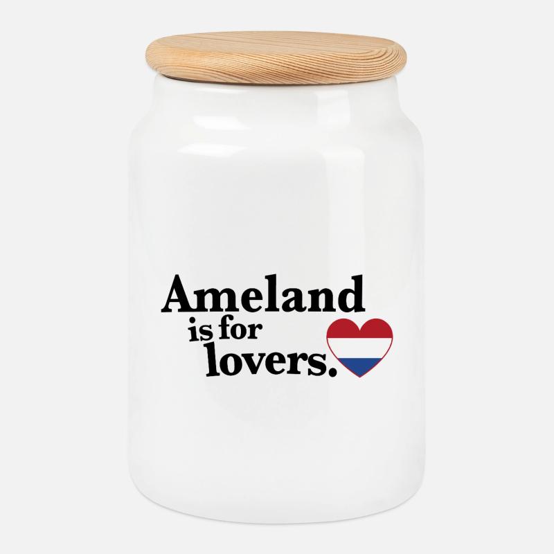 Ameland Lovers - NL I  - Keksdose mit Holzdeckel - Weiß