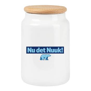 Nu det Nuuk Polar Bear - Keksdose mit Holzdeckel - Weiß - Vorne