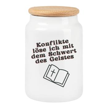 Schwert des Geistes - Keksdose mit Holzdeckel - Weiß - Vorne