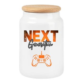 Next Generation Gamer Tee - Cookie Jar with Wooden Lid - white - Front