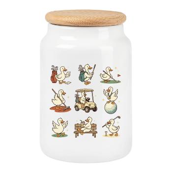 Lustiges Golf Design für echte Golfer - Keksdose mit Holzdeckel - Weiß - Vorne