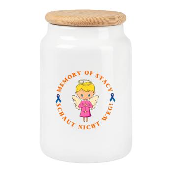 MoS Logo 2024 - Cookie Jar with Wooden Lid - white - Front