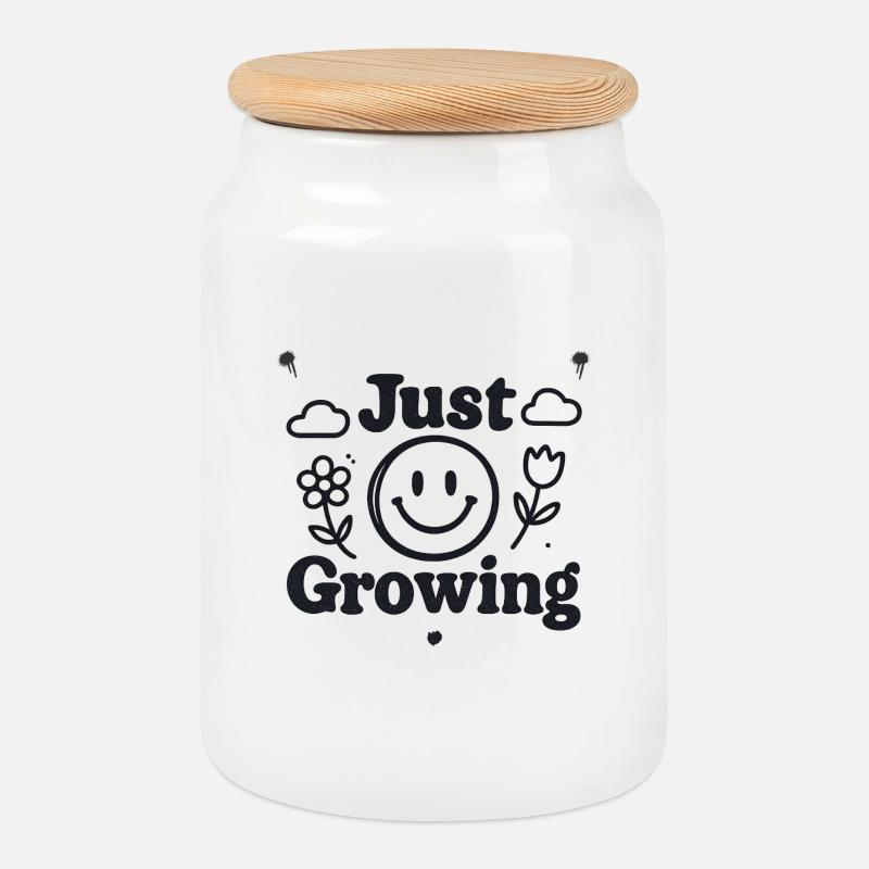 Just Growing - Keksdose mit Holzdeckel - Weiß