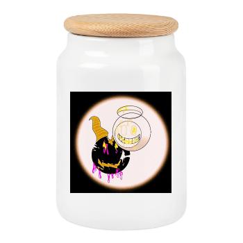 Conception d’Anges et Diables - Boîte à biscuits avec couvercle en bois - blanc - Devant