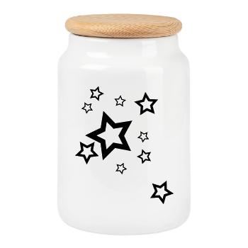 Full of Stars 2 - Keksdose mit Holzdeckel - Weiß - Vorne