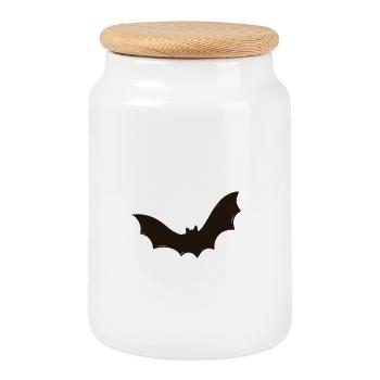 Fledermaus, Halloween, Robin, Grusel - Keksdose mit Holzdeckel - Weiß - Vorne
