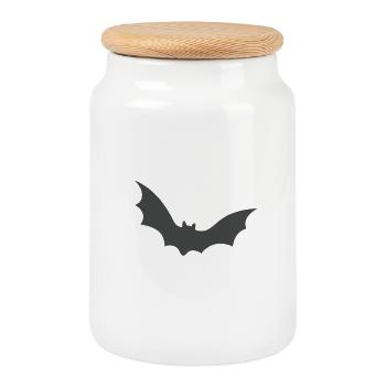 Fledermaus, Halloween, Robin, Grusel - Keksdose mit Holzdeckel - Weiß - Vorne