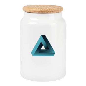 illusion optische Täuschung Dreieck Nerd geek tri - Keksdose mit Holzdeckel - Weiß - Vorne