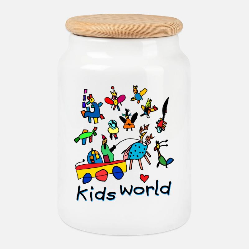 kidsworld II - Keksdose mit Holzdeckel - Weiß