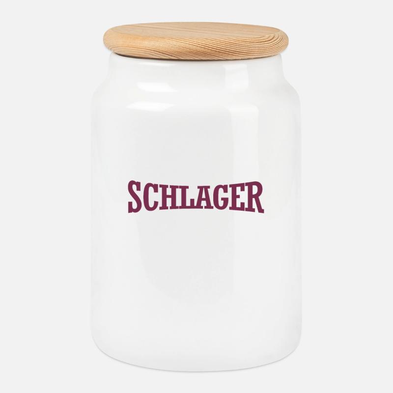 Ich liebe deutschen Schlager - Ultra - Geschenk - Keksdose mit Holzdeckel - Weiß