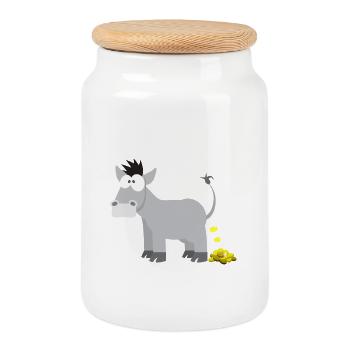 Motif pour enfants âne âne chemise animale idée cadeau âne d'or - Boîte à biscuits avec couvercle en bois - blanc - Devant