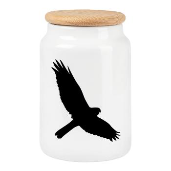 faucon - Boîte à biscuits avec couvercle en bois - blanc - Devant