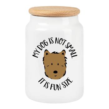 Canis Minor - Cookie Jar with Wooden Lid - white - Front