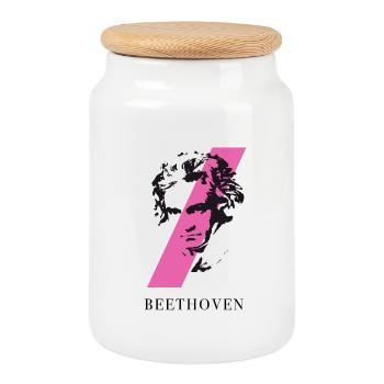 beethoven punk musique festival klassik compositeur ta - Boîte à biscuits avec couvercle en bois - blanc - Devant