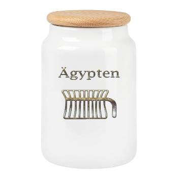 Egypt 76 - Cookie Jar with Wooden Lid - white - Front