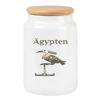 Egypt 84 - Cookie Jar with Wooden Lid - white - Front