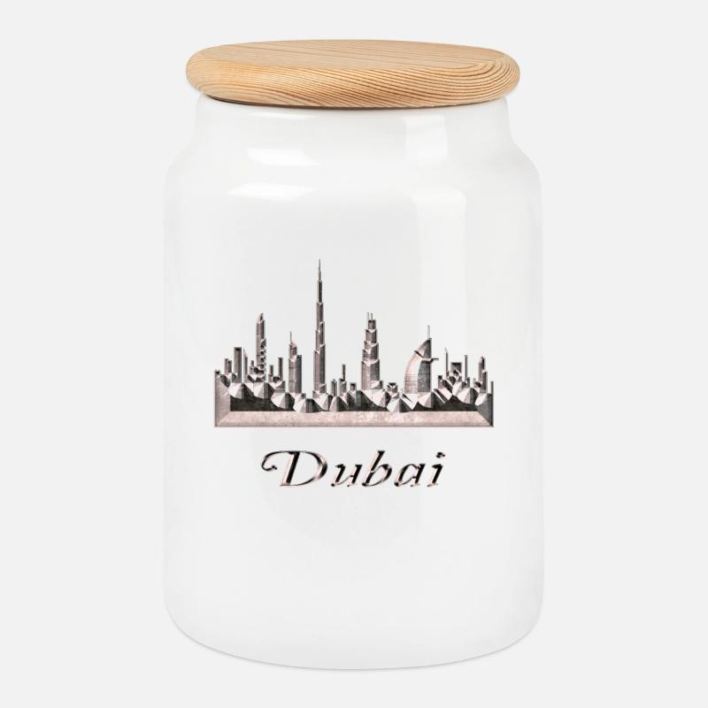 Dubai - Keksdose mit Holzdeckel - Weiß