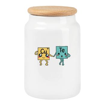 science - Boîte à biscuits avec couvercle en bois - blanc - Devant
