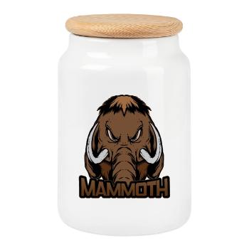 Mammouth diabolique mammouth - Boîte à biscuits avec couvercle en bois - blanc - Devant