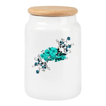 Blume,Blumen,Blütte,Pflanze,Natur,Blumenstrauß, - Keksdose mit Holzdeckel - Weiß - Vorne