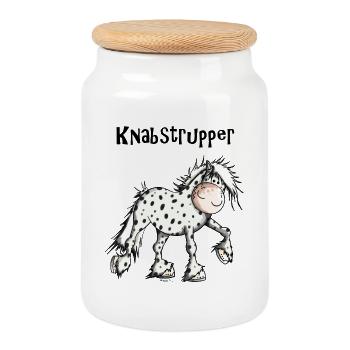 Kanika der Knabstrupper - Keksdose mit Holzdeckel - Weiß - Vorne