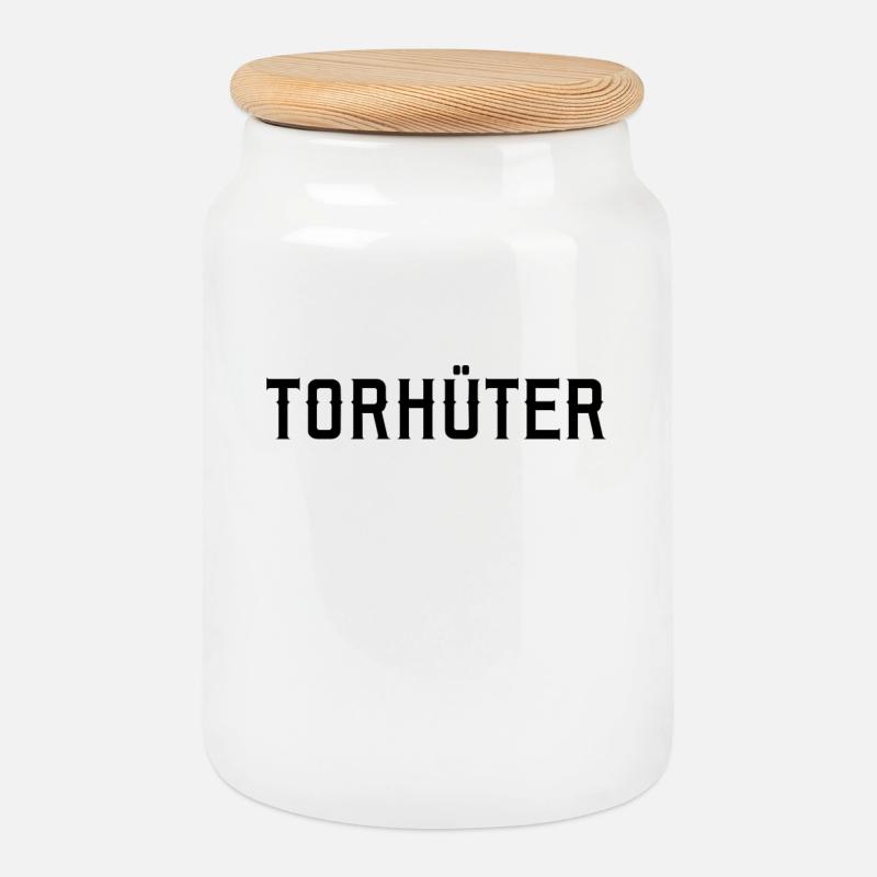 Torhüter – Statement für Goalkeeper mit Stil - Keksdose mit Holzdeckel - Weiß