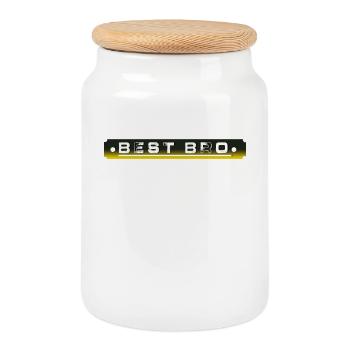 Best bro - Keksdose mit Holzdeckel - Weiß - Vorne